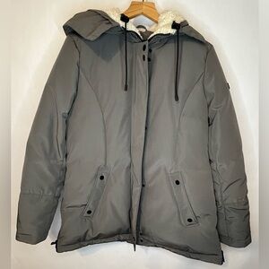 Sam Edelman Gray Puffer Jacket with Hood and Insulation like new women’s size M